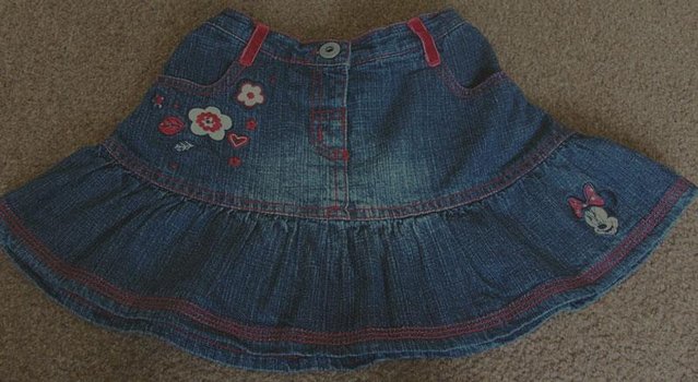 Preview of the first image of LITTLE GIRLS MINNIE MOUSE DENIM SKIRT - AGE 2/3 YRS.