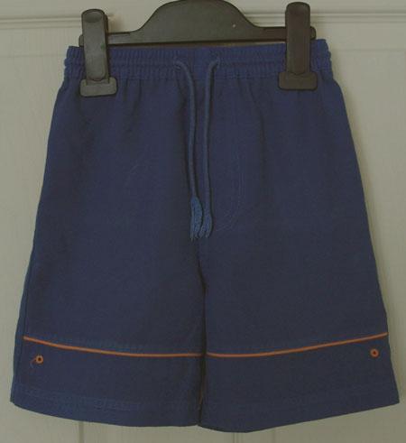 Preview of the first image of LOVELY BOYS BLUE & ORANGE SHORTS BY GEORGE - AGE 2/3 YRS.