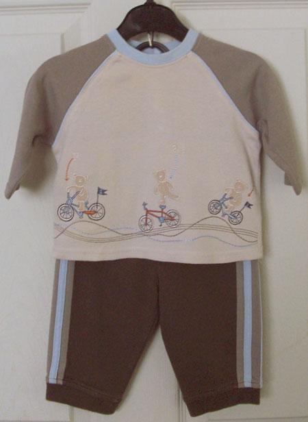 Preview of the first image of LOVELY BOYS TOP & TROUSER OUTFIT - AGE 3/6 MTHS.