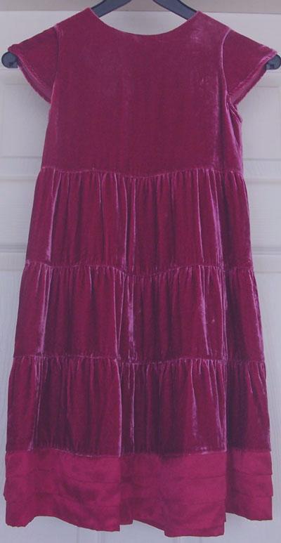 Preview of the first image of BEAUTIFUL GIRLS VELVET LOOK DRESS BY JOHN LEWIS - AGE 7/8 YR.