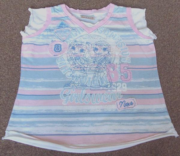Preview of the first image of PRETTY GIRLS PINK & BLUE TOP BY NEXT - AGE 5 YRS.