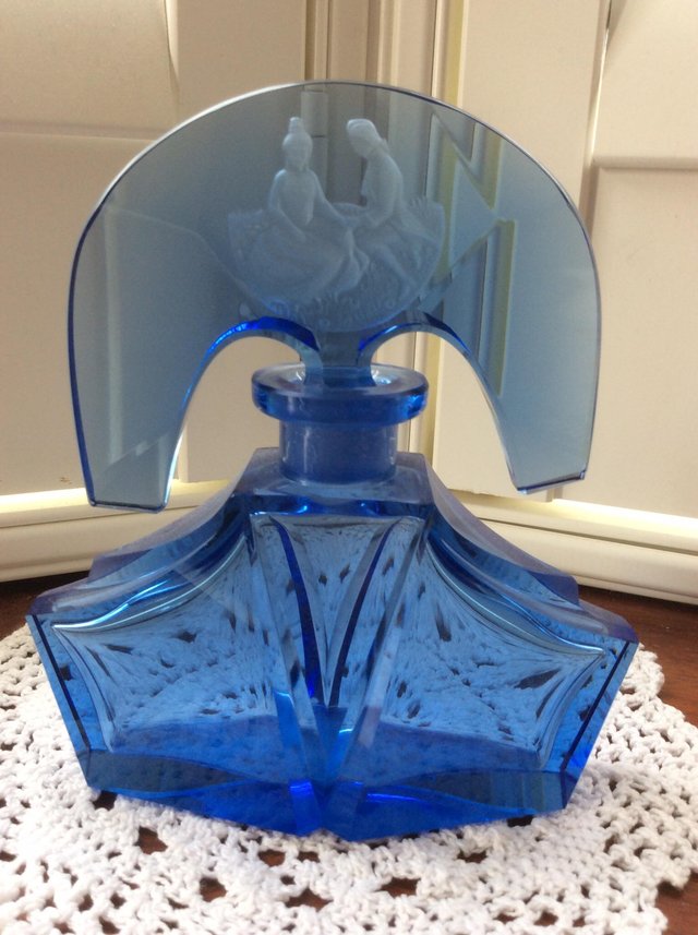 Preview of the first image of Outstanding vintage Czech perfume bottle.