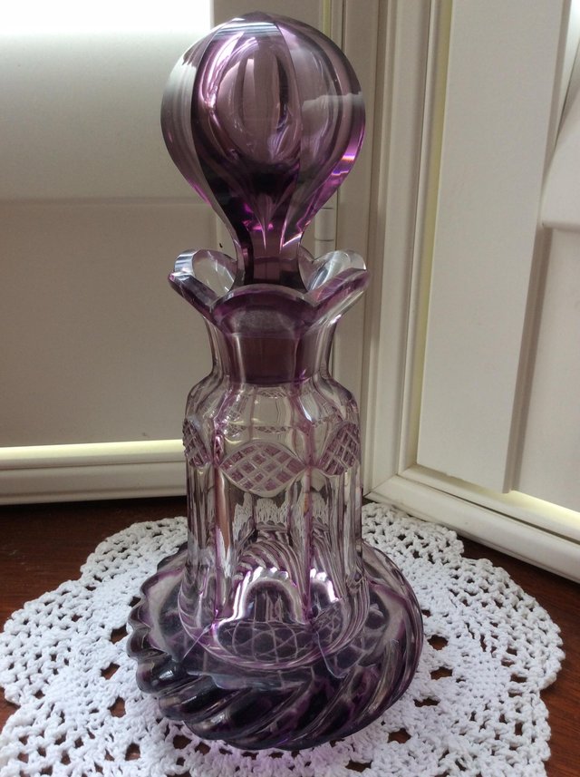 Preview of the first image of Large vintage crystal scent bottle.