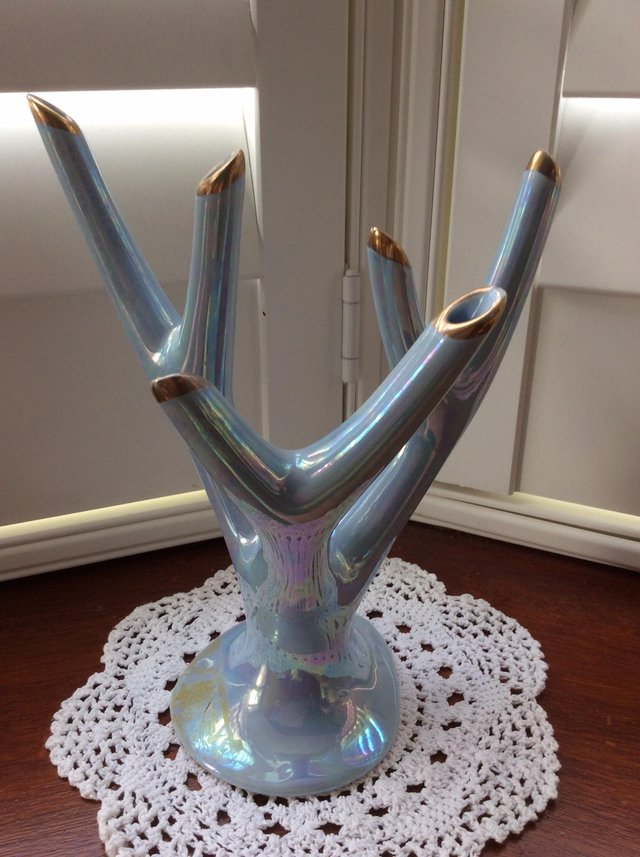 Preview of the first image of Unusual vintage luster vase.