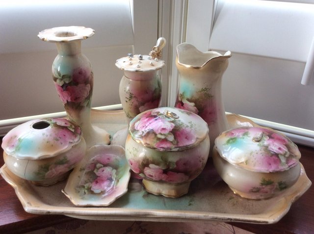 Image 2 of Victorian porceline dressing table set