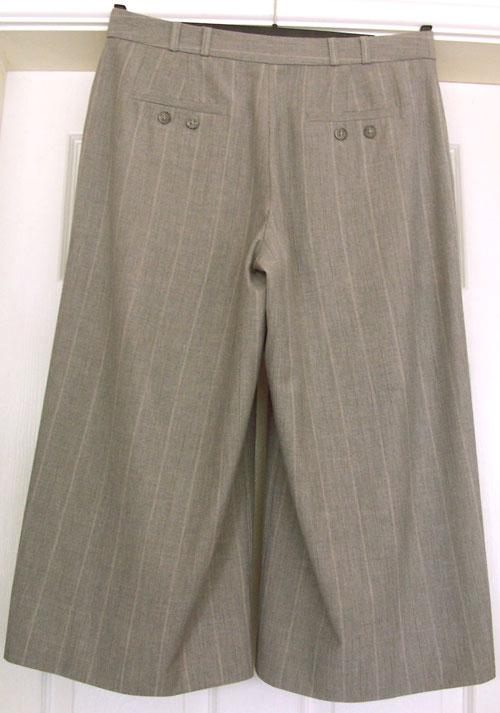 Image 2 of SMART LADIES BEIGE STRIPED CULOTTES BY M&S - SZ 12