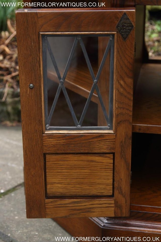 Image 31 of AN OLD CHARM LIGHT OAK CORNER TV DVD CD CABINET STAND TABLE