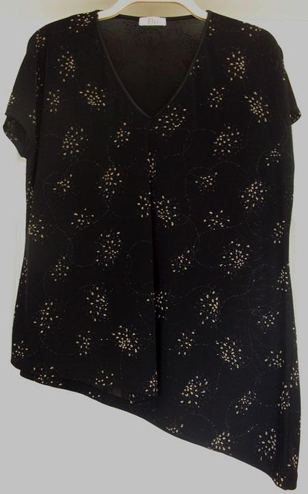 Preview of the first image of LADIES BLACK TOP WITH GLITTER DETAIL BY ELVI - SZ 3.