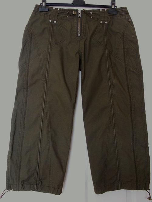 Preview of the first image of LADIES DARK KHAKI CROP TROUSERS BY RIVER ISLAND.