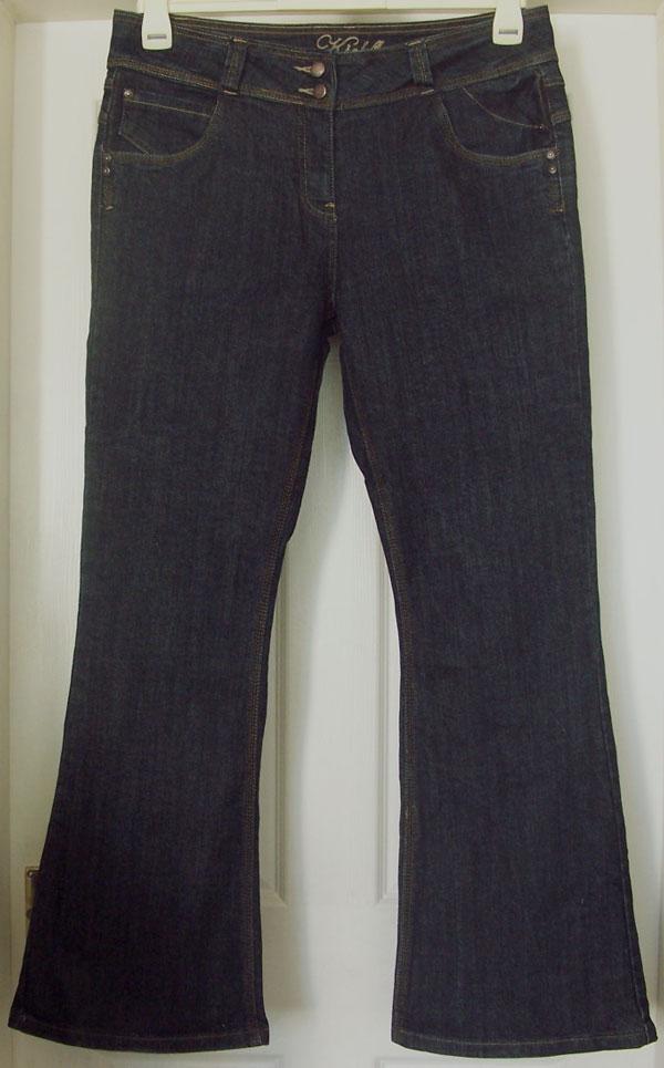 Preview of the first image of LADIES KICKFLARE DENIM JEANS BY GEORGE - SZ 16.