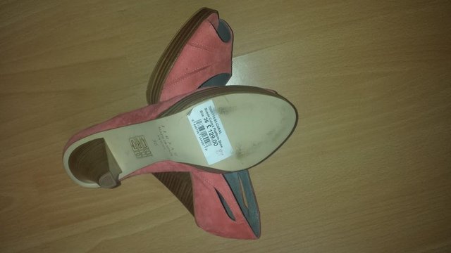 Image 3 of Jigsaw coral suede platform shoes brand new