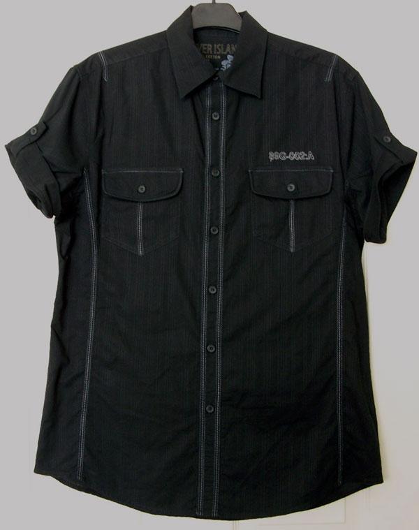 Preview of the first image of MEN'S BLACK SHORT SLEEVE SHIRT BY RIVER ISLAND - SZ M.