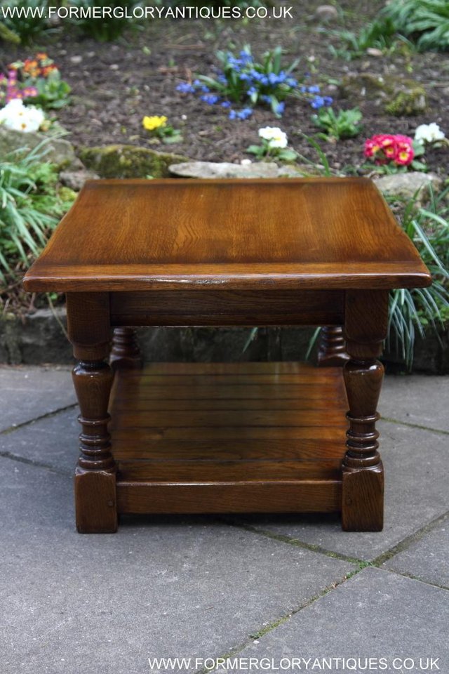 Image 3 of A TAYLOR & Co SOLID OAK COFFEE LAMP PHONE TABLE STAND