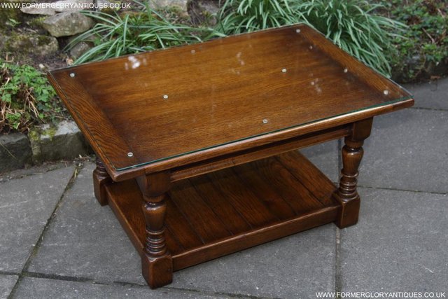 Image 6 of A TAYLOR & Co SOLID OAK COFFEE LAMP PHONE TABLE STAND