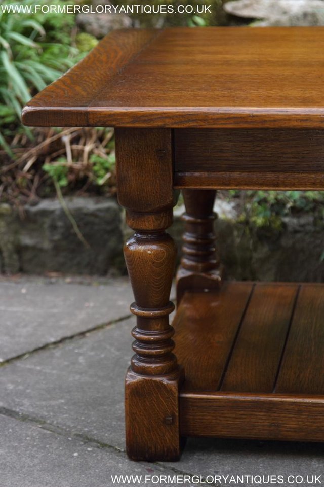 Image 11 of A TAYLOR & Co SOLID OAK COFFEE LAMP PHONE TABLE STAND