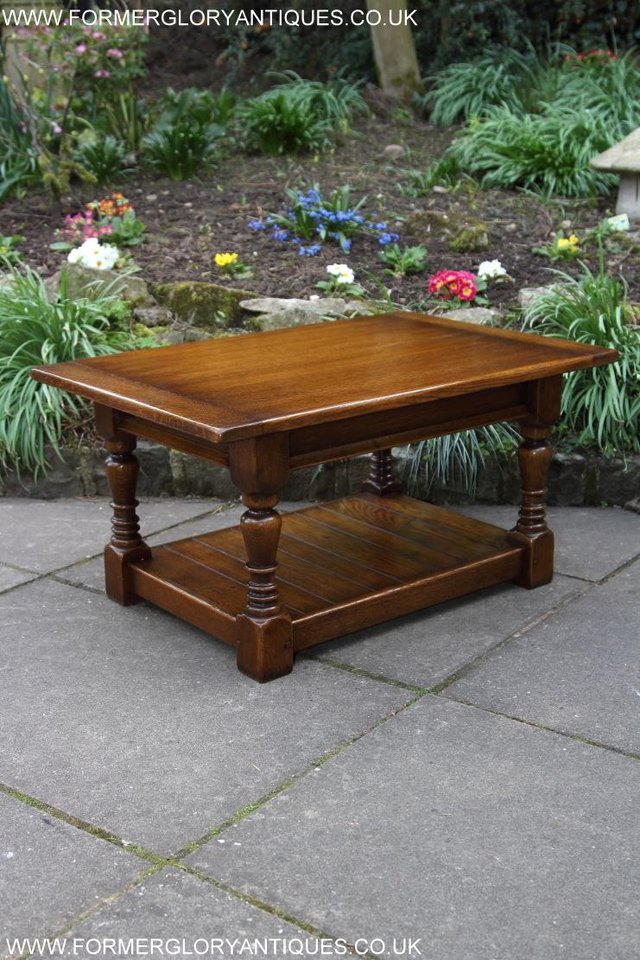 Image 15 of A TAYLOR & Co SOLID OAK COFFEE LAMP PHONE TABLE STAND