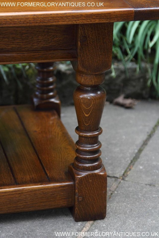 Image 16 of A TAYLOR & Co SOLID OAK COFFEE LAMP PHONE TABLE STAND