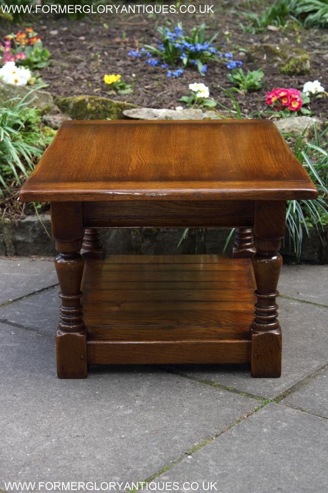 Image 20 of A TAYLOR & Co SOLID OAK COFFEE LAMP PHONE TABLE STAND