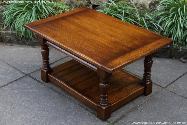 Image 24 of A TAYLOR & Co SOLID OAK COFFEE LAMP PHONE TABLE STAND