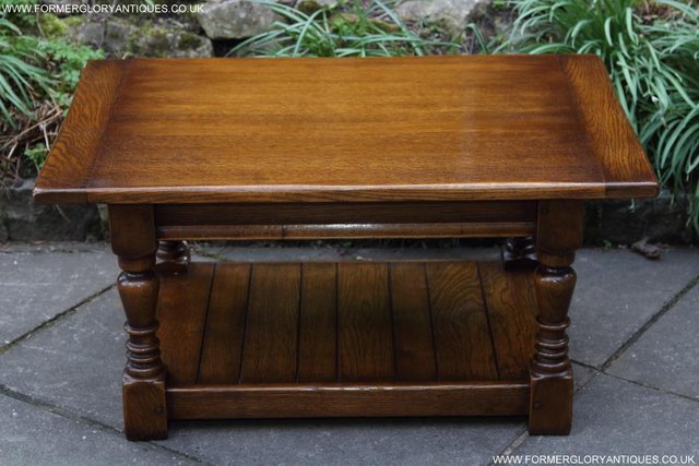 Image 27 of A TAYLOR & Co SOLID OAK COFFEE LAMP PHONE TABLE STAND