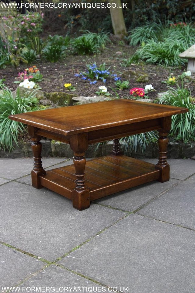 Image 32 of A TAYLOR & Co SOLID OAK COFFEE LAMP PHONE TABLE STAND