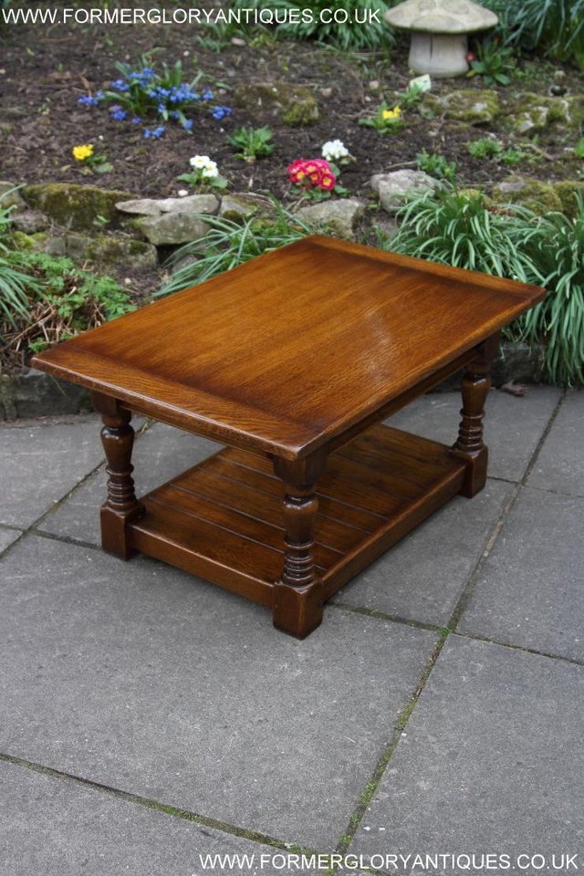 Image 37 of A TAYLOR & Co SOLID OAK COFFEE LAMP PHONE TABLE STAND
