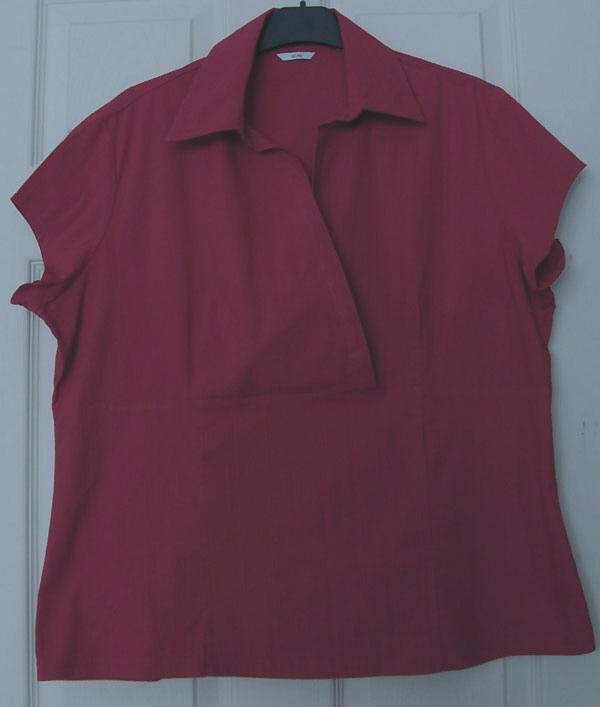 Preview of the first image of LADIES RED SHORT SLEEVE TOP BY EVIE - SZ 18.
