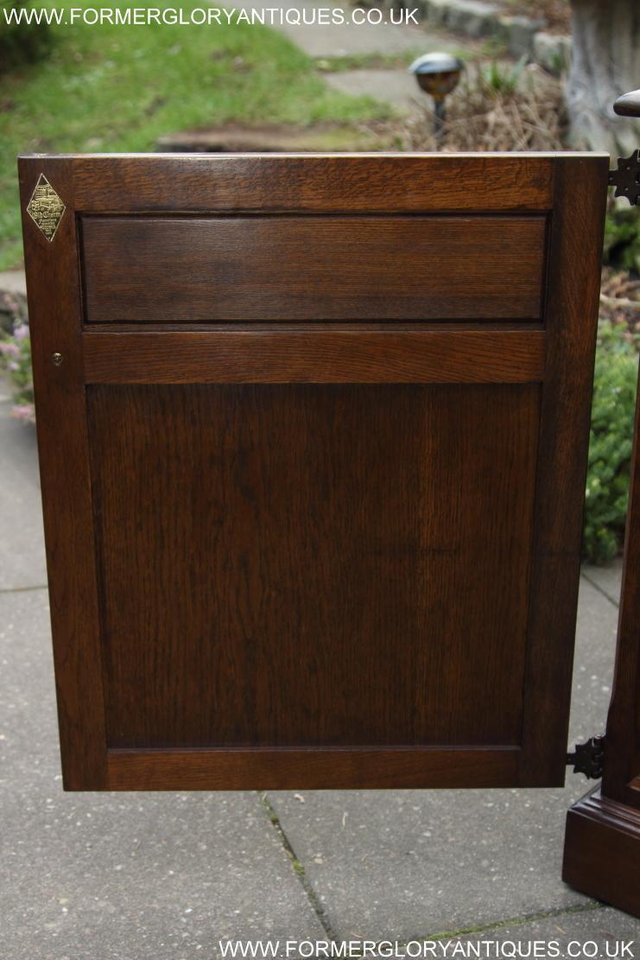 Image 35 of AN OLD CHARM LIGHT OAK WRITING TABLE COMPUTER DESK CABINET