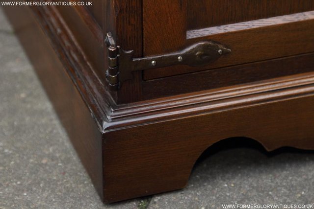 Image 48 of AN OLD CHARM LIGHT OAK WRITING TABLE COMPUTER DESK CABINET