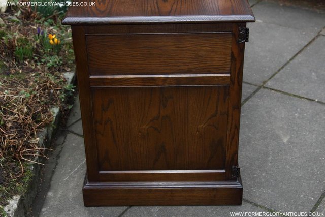 Image 52 of AN OLD CHARM LIGHT OAK WRITING TABLE COMPUTER DESK CABINET