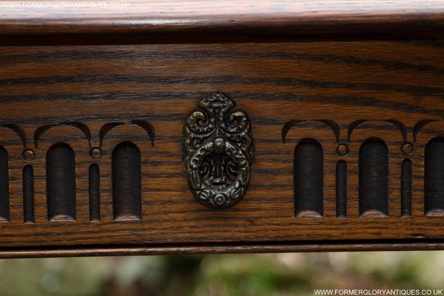 Image 56 of AN OLD CHARM LIGHT OAK WRITING TABLE COMPUTER DESK CABINET