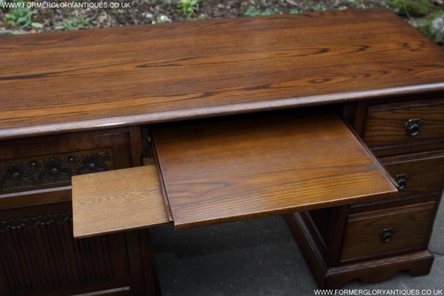 Image 64 of AN OLD CHARM LIGHT OAK WRITING TABLE COMPUTER DESK CABINET