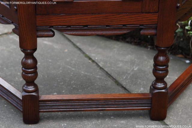 Image 13 of AN OLD CHARM TUDOR OAK CANTED CABINET PHONE TABLE SIDEBOARD