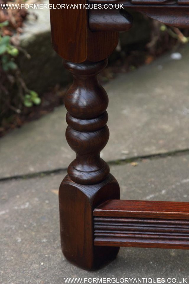 Image 14 of AN OLD CHARM TUDOR OAK CANTED CABINET PHONE TABLE SIDEBOARD