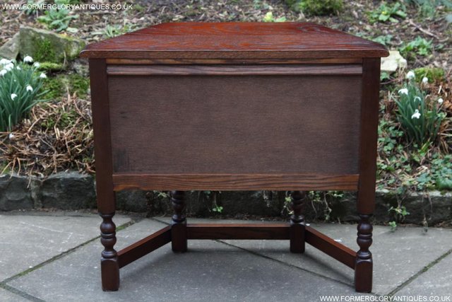 Image 24 of AN OLD CHARM TUDOR OAK CANTED CABINET PHONE TABLE SIDEBOARD