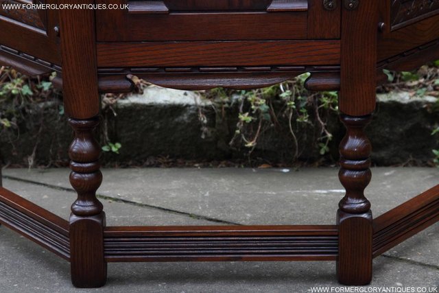 Image 31 of AN OLD CHARM TUDOR OAK CANTED CABINET PHONE TABLE SIDEBOARD