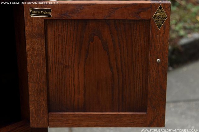 Image 36 of AN OLD CHARM TUDOR OAK CANTED CABINET PHONE TABLE SIDEBOARD