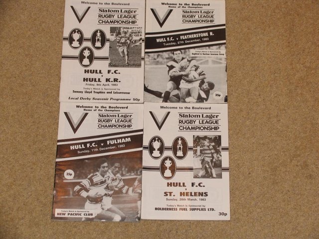 Preview of the first image of 1983 Original Hull FC Programmes.