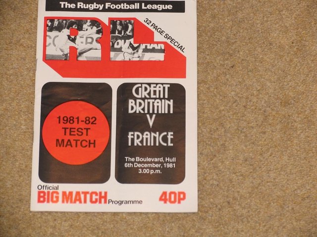 Preview of the first image of Rugby League Test Match Programme.