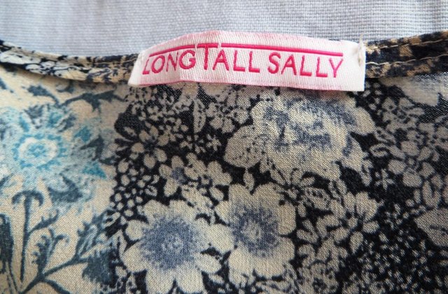 Image 4 of Long Tall Sally BLUE PATTERNED TOP Size 16