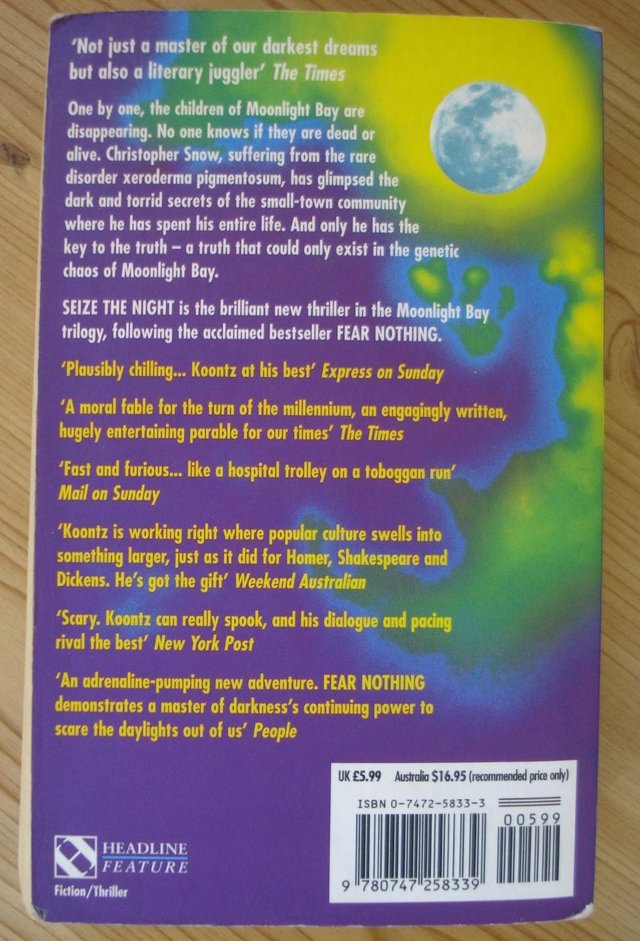 Image 2 of SEIZE THE NIGHT by DEAN KOONTZ Paperback