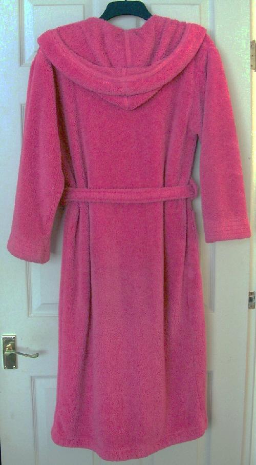 Image 2 of GORGEOUS NEON PINK HOODED DRESSING GOWN BY GEORGE - SZ S  B4