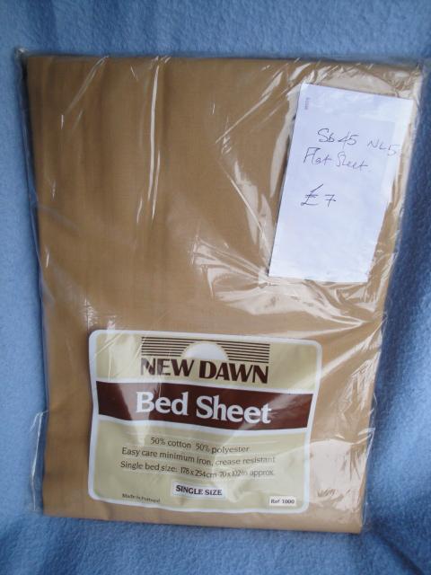 Preview of the first image of New Flat Sheet for Single Bed. Coffee / Beige Colour SB45.