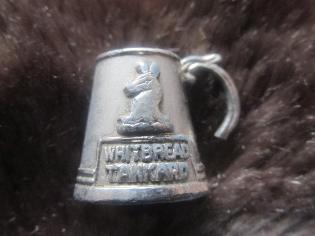 Preview of the first image of Miniature Whitbread Tankard Charm 1960's.