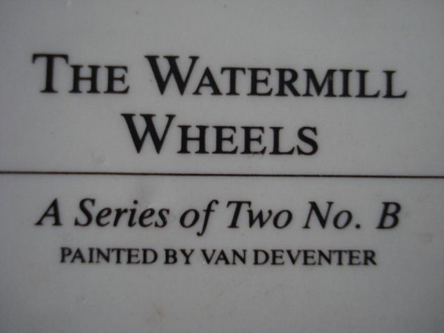 Image 3 of “THE WATERMILL WHEELS” PLATE (Painted by Van Deventer)