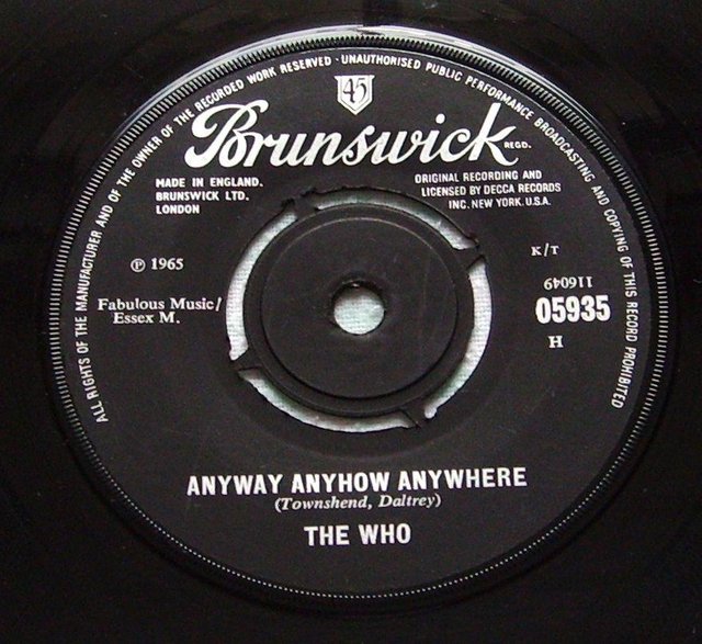 Image 2 of The Who  Original  Single   "Anyway Anyhow Anywhere"