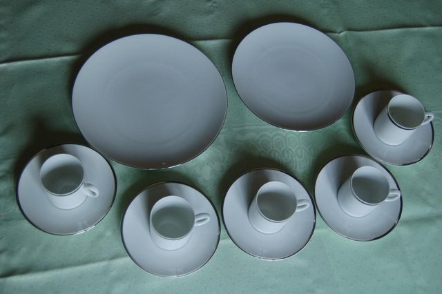 Preview of the first image of Medallion Platinum Dinnerware by Thomas of Germany, As New.
