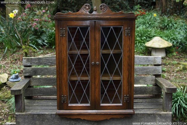 Image 48 of AN OLD CHARM LIGHT OAK CORNER DISPLAY CHINA CABINET CUPBOARD