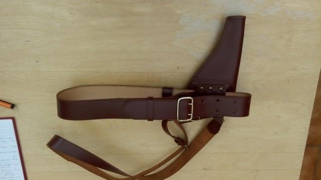 Preview of the first image of Army Sam brown belt, holster and cross strap..