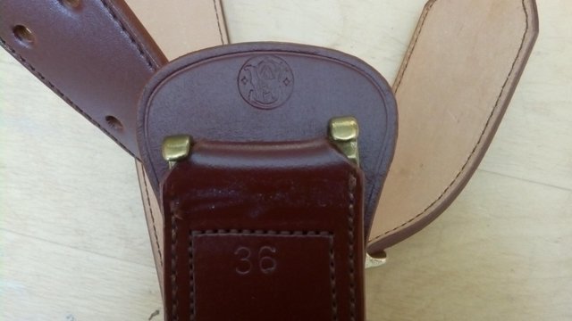Image 2 of Army Sam brown belt, holster and cross strap.